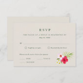 Tropisch strand bruiloft RSVP kaartje (Voorkant / Achterkant)