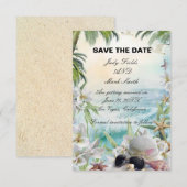 Tropisch strand bruiloft Save The Date kaart (Voorkant / Achterkant)