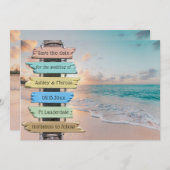 Tropisch strand bruiloft Sla de datumkaart op  Save The Date (Voorkant / Achterkant)