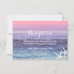Tropisch strand bruiloft zeester receptie kaart