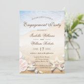 Tropisch strand bruiloft zeesterren verlovingsfees kaart (Staand voorkant)