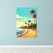 Tropisch strand canvasprint canvas afdruk (Insitu (Houten vloer))