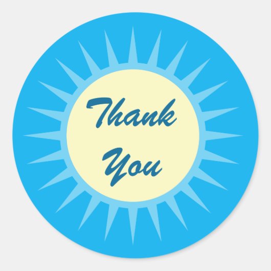 Tropisch strand Dank je wel. Ronde Sticker (Voorkant)