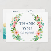 Tropisch strand Destination Wedding Bedankkaart (Voorkant / Achterkant)