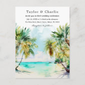 Tropisch strand Destination Wedding Briefkaart (Voorkant)