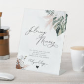 Tropisch strand Dusty Blue Memorial Weddenschap Reclamebord Met Voetstuk (Insitu)