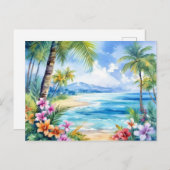 Tropisch strand eiland uitje briefkaart (Voorkant / Achterkant)