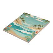 Tropisch strand- en oceaanlandschap tegeltje (Zijkant)