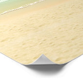 Tropisch strand en paraplu poster (Hoek)