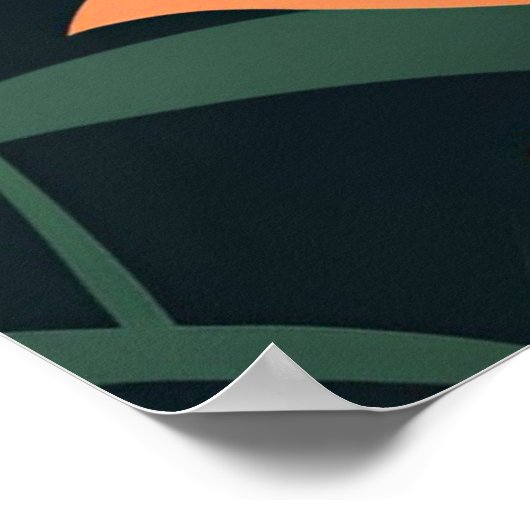 tropisch strand en zeilboten Retro Poster (Hoek)