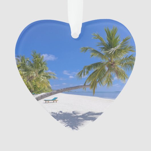 Tropisch strand Exotic Holiday Dated Photo Custom Ornament (voorkant)