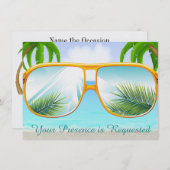 Tropisch, Strand, Feest Kaart (Voorkant / Achterkant)