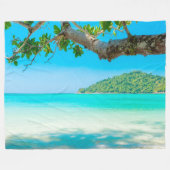 Tropisch strand fleece deken (Voorkant (Horizontaal))