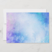 Tropisch strand Floral Blue Waterverf Quinceanera Kaart (Achterkant)