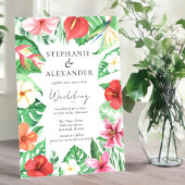 Tropisch strand Floral QR Code Weddenschap Kaart