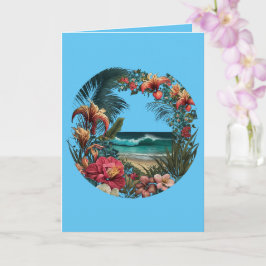 Tropisch strand Flowers Floral Island Paradise Lif Kaart