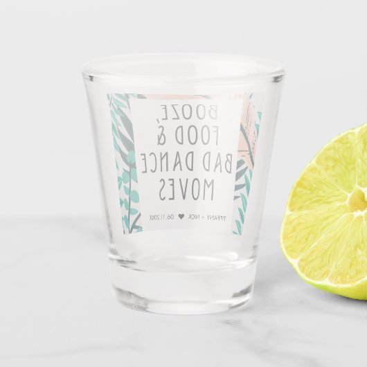 Tropisch strand Funny Wedding Favor Shot Glas (Achterkant)