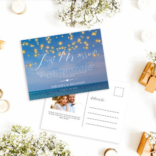 Tropisch strand gewoon huwelijksaankondiging briefkaart