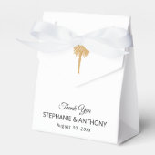 Tropisch strand goudpalm, bestemming bruiloft bedankdoosjes (Voorkant Zijde)