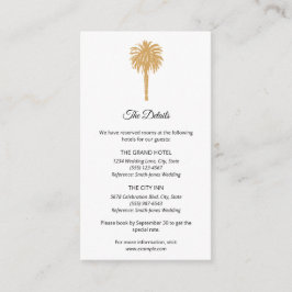Tropisch strand goudpalm, bestemming bruiloft informatiekaartje