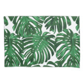Tropisch strand Groene Monstera Palm Oerwoud Leave Kussensloop (Voorkant-Links)