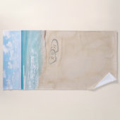 Tropisch strand hart Shore Monogram Strandlaken (Voorkant)