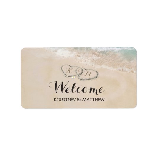 Tropisch strand hart zand etiket (Voorkant)