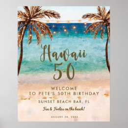 tropisch strand hawaii 5 0 welkomstbord poster