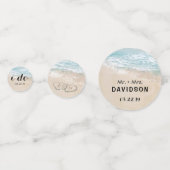 Tropisch  strand Heart Shore Weddenschap Confetti (Voorkanten)