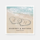 Tropisch strand Heart Shore Weddenschap Servet (Voorkant)