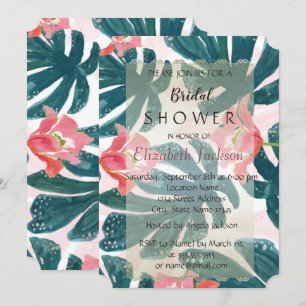 Tropisch strand hibiscus bruidsmeisjesfeest kaart