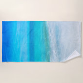 Tropisch strand in Blauwgroen Aqua Turquoise Blue  Strandlaken (Voorkant)