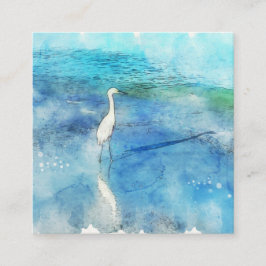 Tropisch strand in Blauwgroen Aqua Turquoise Blue Vierkante Visitekaartje