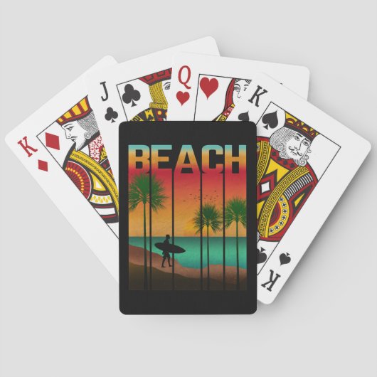 Tropisch strand in de zomer pokerkaarten (Achterkant)
