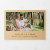 Tropisch strand in één QR-code bruiloft Drieluik Uitnodiging (Cover)