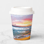 Tropisch strand Kustbestemming Zomer Bruiloft Papieren Bekers (Voorkant)