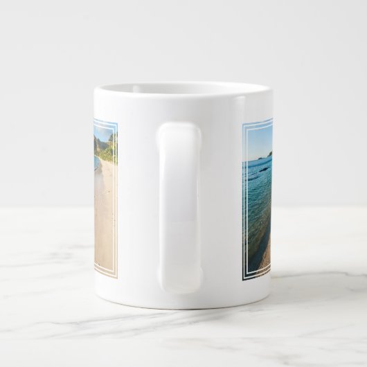 Tropisch strand landschap, Fiji Extra Grote Beker (Achterkant)