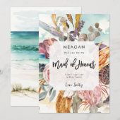 tropisch strand meid van eer voorstel kaart (Voorkant / Achterkant)