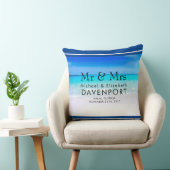 Tropisch strand met een Turquoise Zee bruiloft Kussen (Stoel)