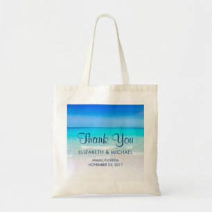 Tropisch strand met een Turquoise Zee bruiloft Tote Bag