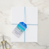 Tropisch strand met een Turquoise Zee Wedding Beda Cadeaulabel (Met Touw)