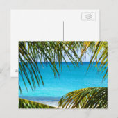 Tropisch strand met handpalmen briefkaart (Voorkant / Achterkant)