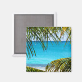 Tropisch strand met handpalmen magneet (Voorkant / Achterkant)