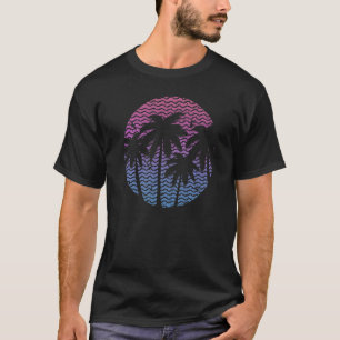 tropisch strand met palmbomen in stijl Pr T-shirt