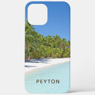 Tropisch strand met palmen gemonogrammeerde hoes C