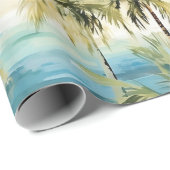 Tropisch strand met surfplanken inpakpapier (Rol Hoek)