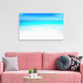 Tropisch strand met Turquoise-Zee Canvas Afdruk (Insitu (Woonkamer))
