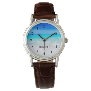 Tropisch strand met Turquoise-Zee Horloge