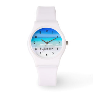 Tropisch strand met Turquoise-Zee Horloge