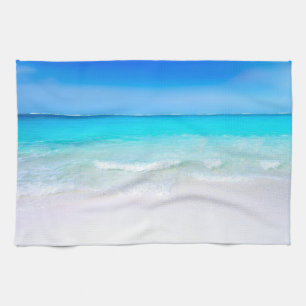 Tropisch strand met Turquoise-Zee Theedoek
